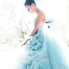 свадебное платье голубого цвета