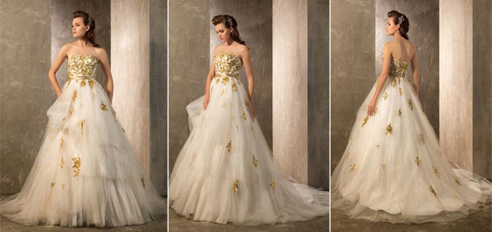 золотистые платья для гордых невест