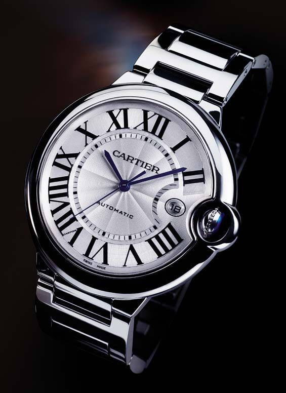 синие стрелки женских наручных часов Cartier